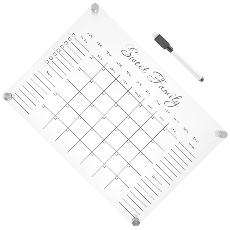 Acrylic Weekly Planner Writing Board Desktop Memo Reusable Wall Mount for Students Office - Image 2
