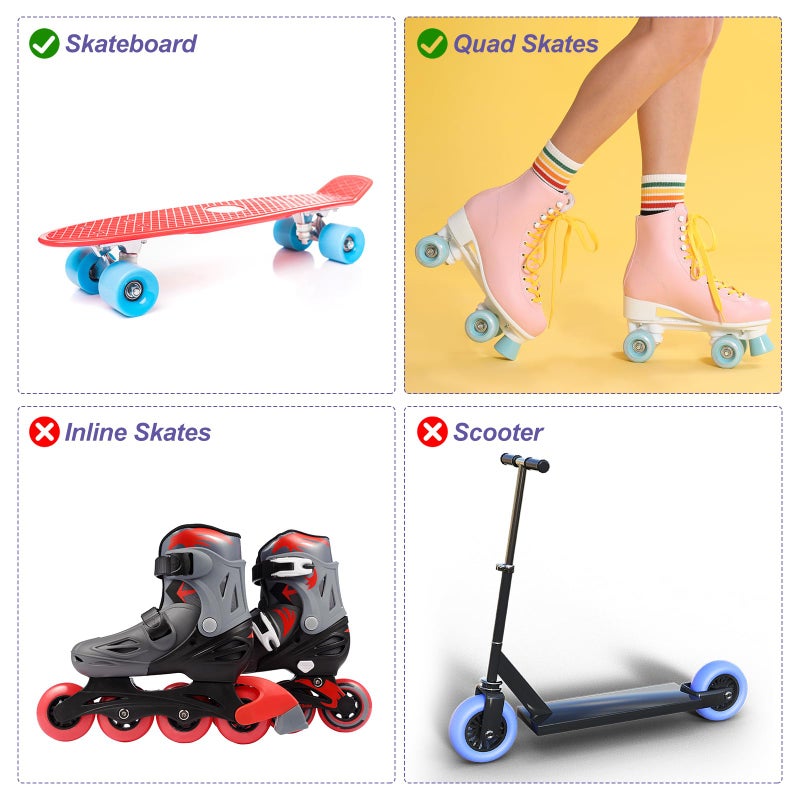 PATIKIL PATIKIL 8 Pack Roller Skate Wheels Outdoor 58mmx32mm Quad Roller Skate Wheels with ABEC-9 Bearing  82A PU Roller Wheels & 2 Toe Stoppers for Double Row Skate Skateboard Indoor  Black Red  - Image 5
