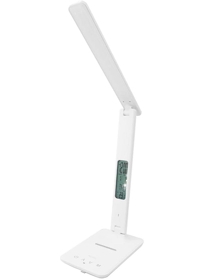 Yesido DS20 Desk Lamp, 5 Color Temperature Modes, 10W Wireless Charging Function, LCD Display, Clock & Perpetual Calendar & Alarm Display, Foldable, 420LM Luminous Flux, White - Image 1