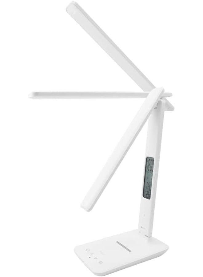 Yesido DS20 Desk Lamp, 5 Color Temperature Modes, 10W Wireless Charging Function, LCD Display, Clock & Perpetual Calendar & Alarm Display, Foldable, 420LM Luminous Flux, White - Image 2