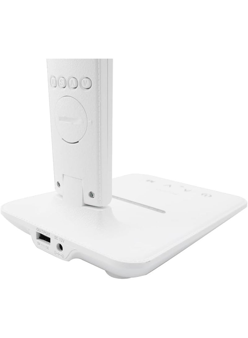 Yesido DS20 Desk Lamp, 5 Color Temperature Modes, 10W Wireless Charging Function, LCD Display, Clock & Perpetual Calendar & Alarm Display, Foldable, 420LM Luminous Flux, White - Image 4