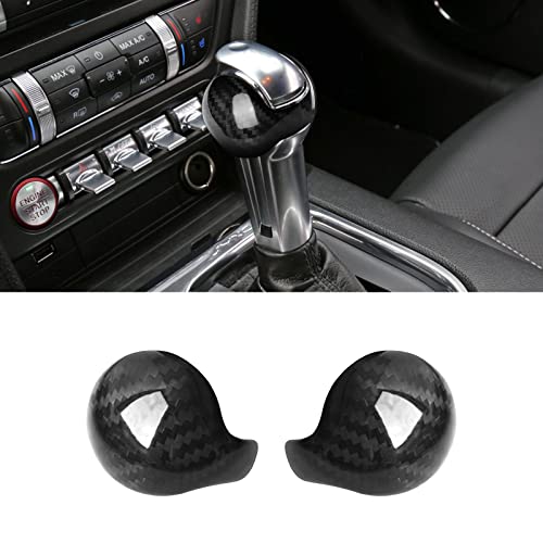 BLAKAYA Compatible with Ford Mustang 20152024 Real Carbon Fiber Gear Shift Knob Head Cover Automotive Shift Lever Modified Decoration Black - Image 1