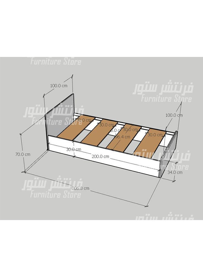 فرنتشر ستور سرير مودرن - عرض100 سم طول200 سم ، من فرنتشر ستور.  - Image 2