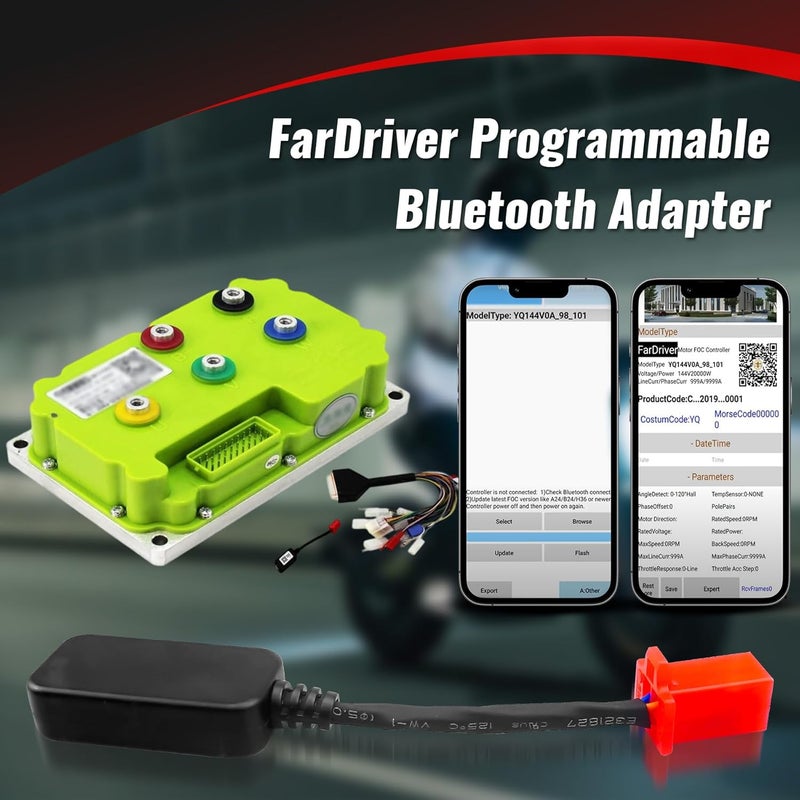 أداة توصيل/محول بلوتوث للدراجات الكهربائية، متوافقة مع وحدة برمجة جهاز التحكم Fardriver، وقابلة للاستخدام مع أجهزة الكمبيوتر والأجهزة اللوحية وشبكات الإنترنت. - Image 3