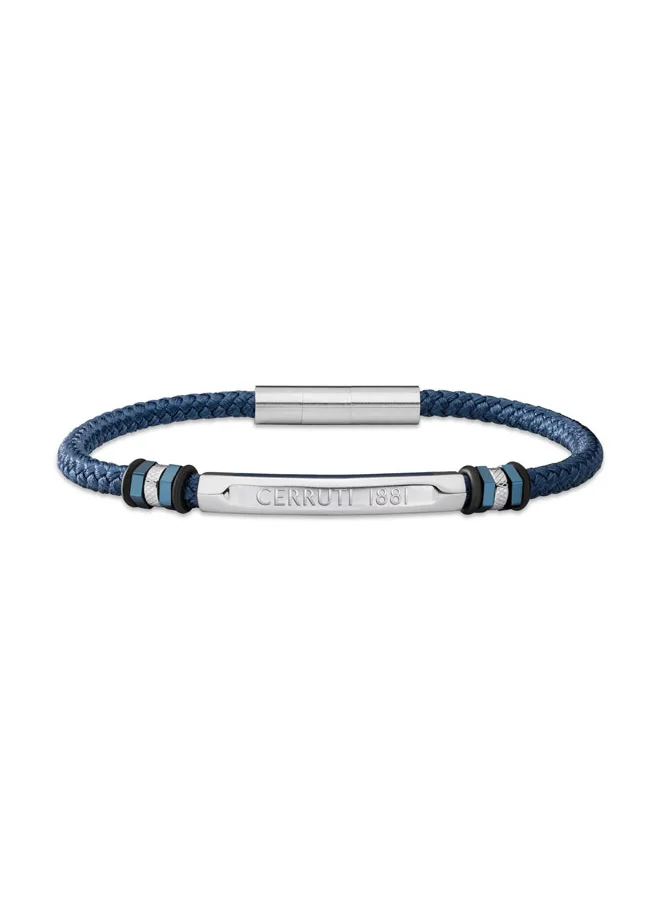 CERRUTI 1881 Cerruti 1881 Tornillo Bracelet - Navy Blue Nylon with Two-Tone Design - Adjustable Fit for Casual, Relaxed Style