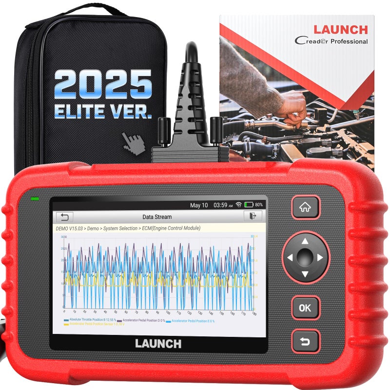 LAUNCH X431 CRP 123X Plus Elite OBD2 Diagnostic Scanner 2025 Lifetime Free Update All System Scan Tool with SASThrottleOil Reset for All CarsAuto VIN OBD2 Battery Test Scanner Code Reader