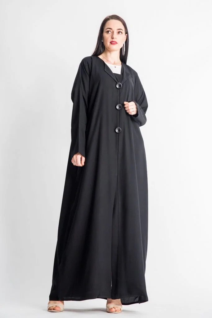 Moistreet Button Detaied Coat Abaya