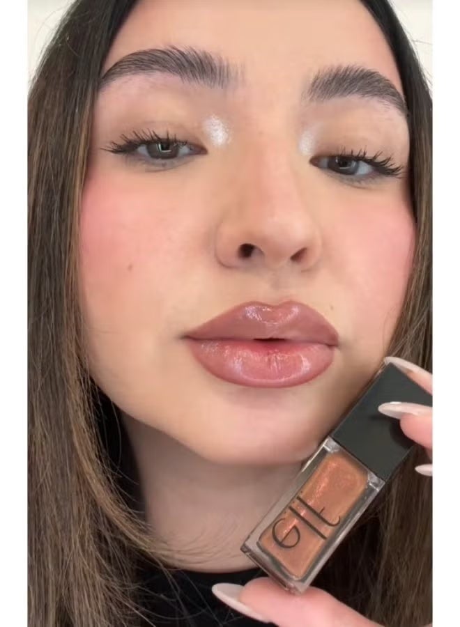 elf Glow Reviver Lip Oil, Nourishing and Hydrating with High-Shine Glimmer Finish & Sheer Wash Of Color, Minty Scent, Non-Sticky, Vegan & Cruelty-free, Chocoluxe - Image 2