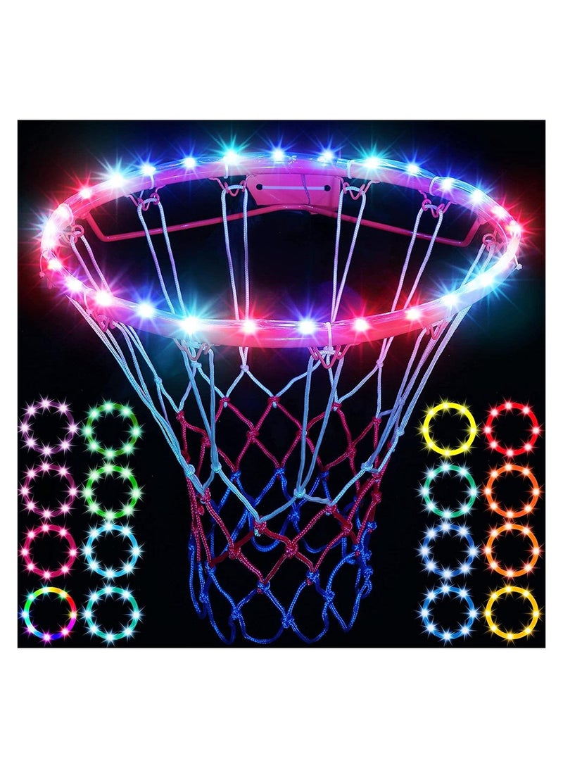 SYOSI LED Basketball Hoop Light, Remote Control Waterproof Basketball Rim Lights with 16 Colors 8 Lighting Modes, Waterproof Super Bright Goal Accessories for Kids Adults Boys Outdoor Game and Training  - Image 1