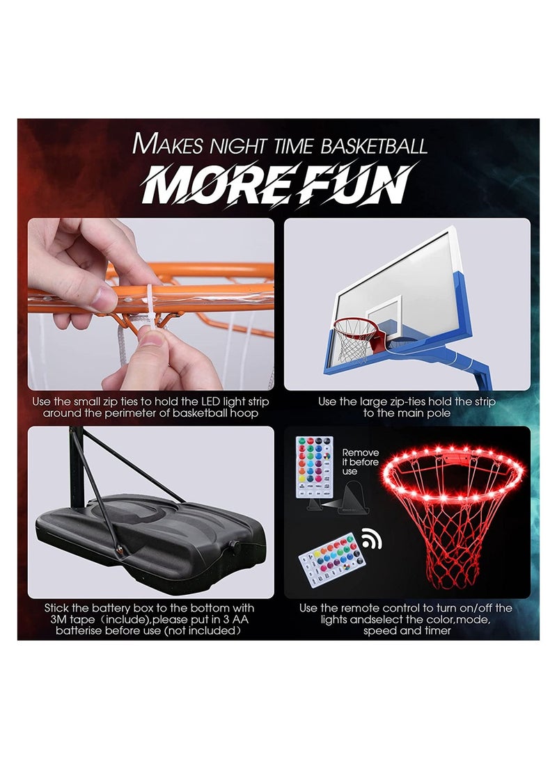 SYOSI LED Basketball Hoop Light, Remote Control Waterproof Basketball Rim Lights with 16 Colors 8 Lighting Modes, Waterproof Super Bright Goal Accessories for Kids Adults Boys Outdoor Game and Training  - Image 5