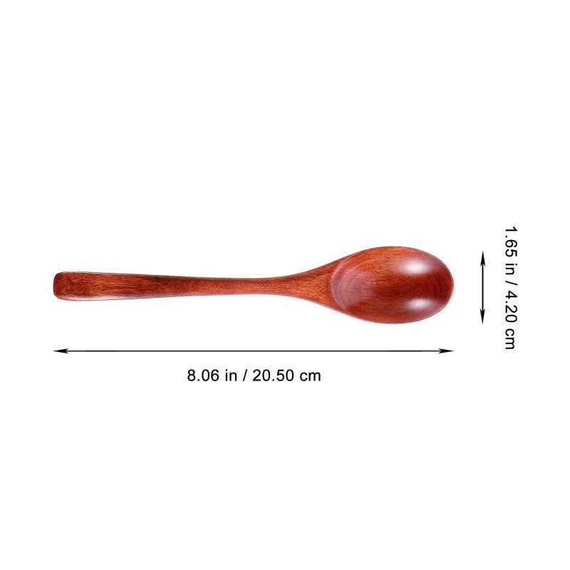 6pcs Wooden Soup Spoons Set Solid Wood Grain Ladle Lightweight Kitchen Utensils - Image 3