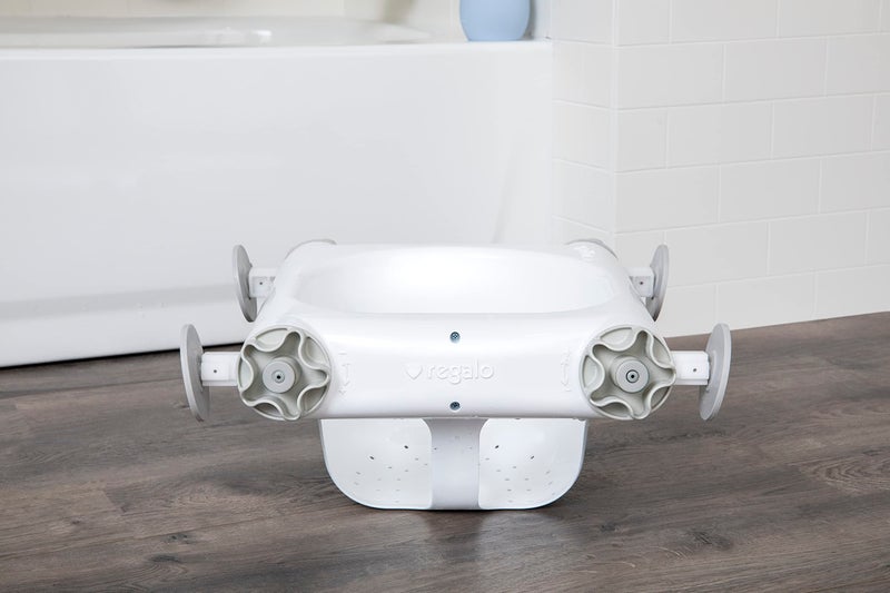Regalo Baby Basicsâ„¢ Bath Seat, Award Winning Brand, Provides Support and Balance for Sit-Up Bathing, Includes Strong and Secure Suction Cup System, Drain Holes for Easy Clean Up, 0560 DS, White - Image 4