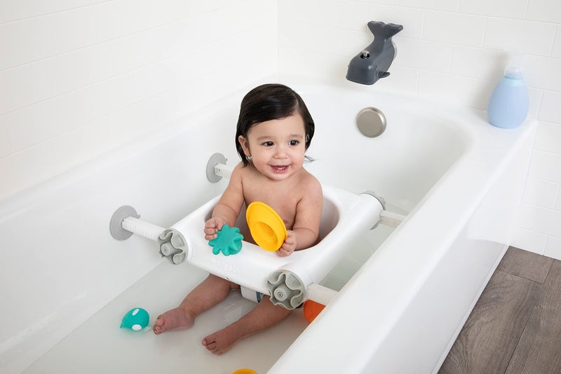 Regalo Baby Basicsâ„¢ Bath Seat, Award Winning Brand, Provides Support and Balance for Sit-Up Bathing, Includes Strong and Secure Suction Cup System, Drain Holes for Easy Clean Up, 0560 DS, White - Image 1