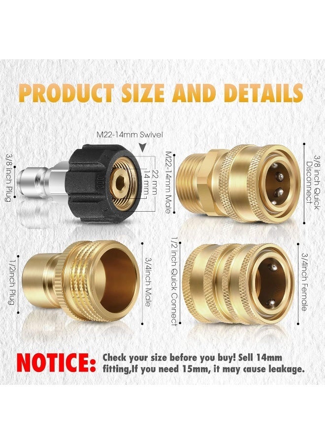 Treela 16 Packs Pressure Washer Adapter Set Connect Disconnect Kit  - Image 2