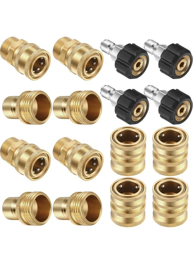Treela 16 Packs Pressure Washer Adapter Set Connect Disconnect Kit  - Image 1