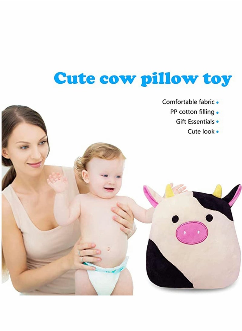 Excefore Pillow Black Cute Cow Plush Pillow, Cow Stuffed Animals, Pillows Cow Plushie Kawaii Cow Plush Stuffed Cow Pillow (30cm)  - Image 4