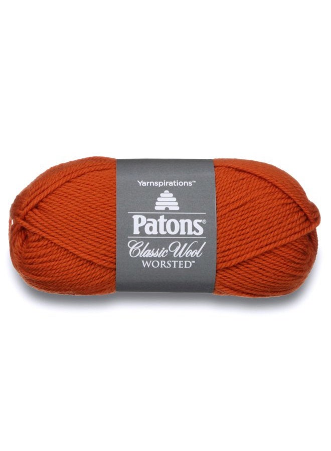 Patons Classic Wool Yarn, 3.5oz, Gauge 4 Medium, 100% Wool Pumpkin - For Crochet, Knitting & Crafting - Image 1