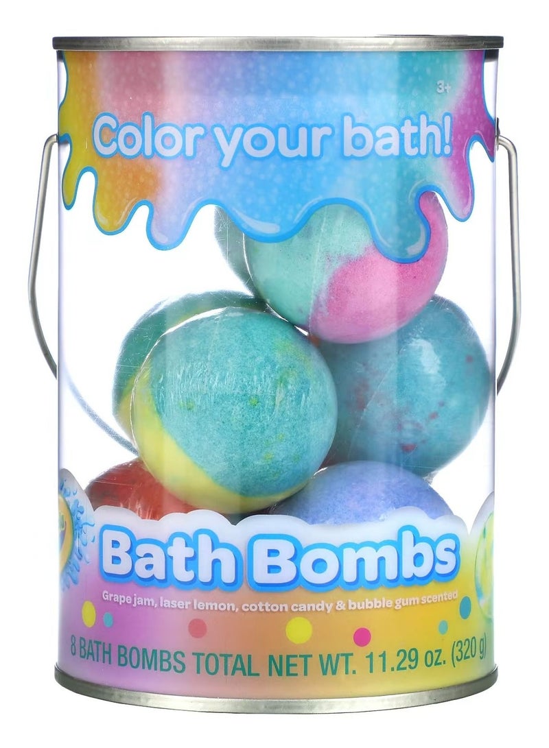 Crayola Grape Jam  Laser Lemon Cotton Candy Bubble Gum Scented 8 Bath Bombs 11.29 oz 320 g - Image 1