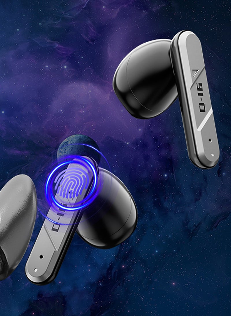 TRANSFORMERS سماعات أذن بلوتوث لاسلكية TF-T32، سائقين 13 مم، بلوتوث 5.4، تحكم باللمس، 5 ساعات من وقت التشغيل - رمادي - Image 4