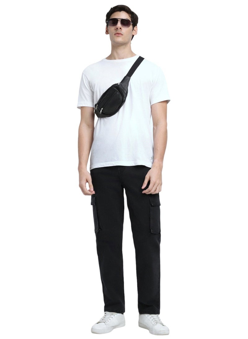 Dennis Lingo Black Denim Cargo Jeans for Men - Cargo Fit - Image 1