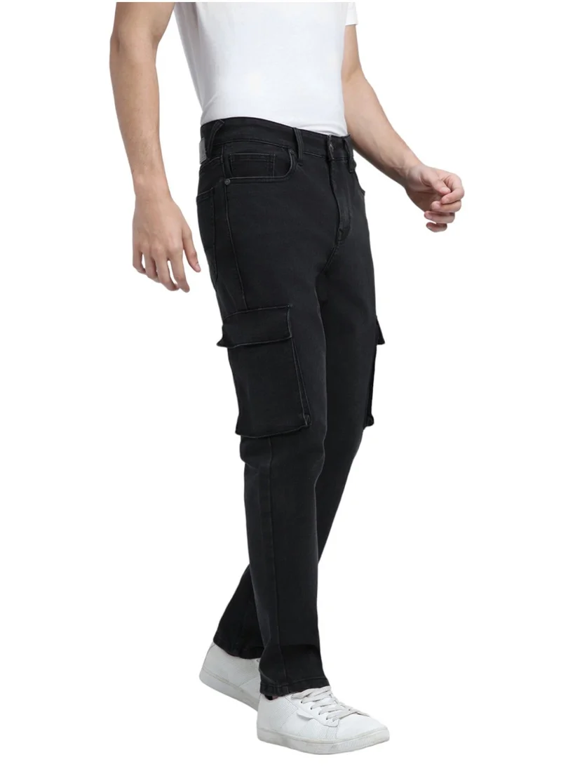 Dennis Lingo Black Denim Cargo Jeans for Men - Cargo Fit