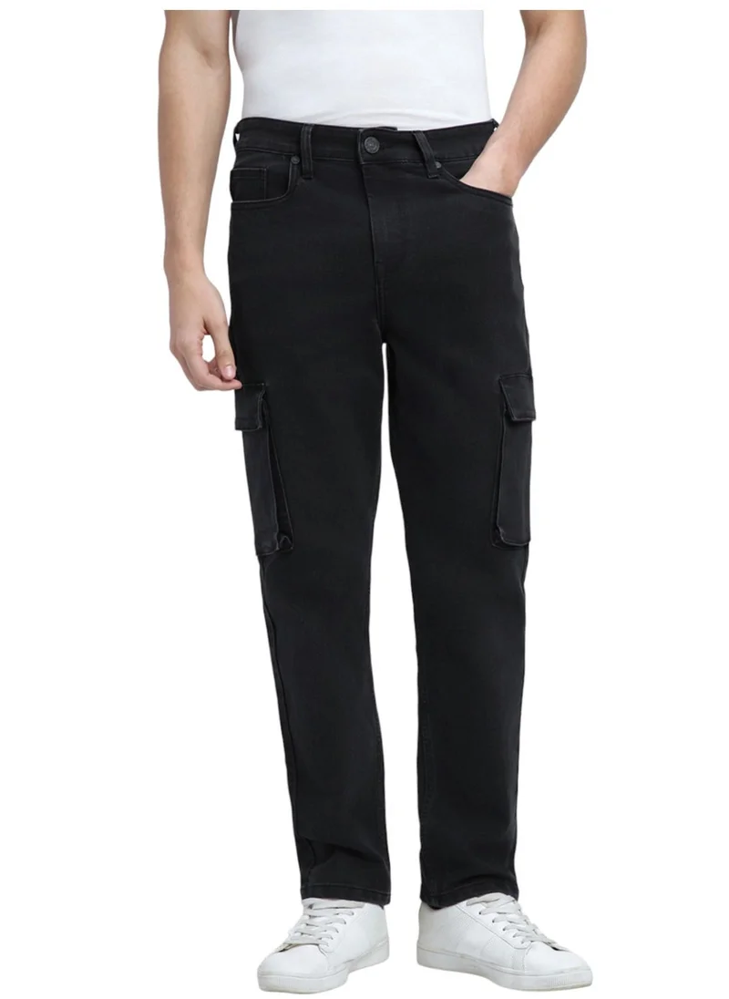 دينيس لينغو Black Denim Cargo Jeans for Men - Cargo Fit