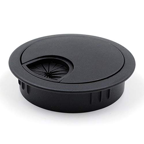Jetland Desk Grommet for Wire Organizer - Flat Black, Fits 2" Hole, GBK53, 2-Pack - Image 1
