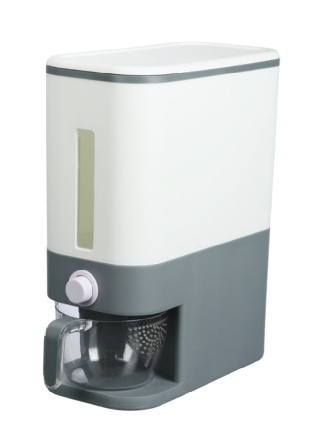 Felli 10kg Grey and White Rice Dispenser - Convenient and Hygienic Storage Solution - Image 1