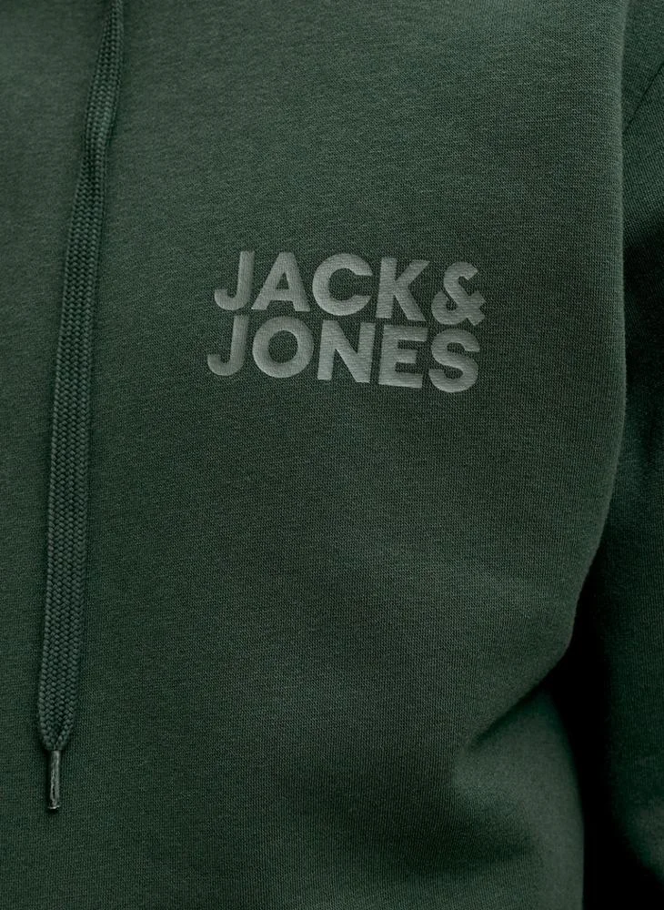 JACK & JONES  Casual Logo Zip Hoodie for Men | Best Price UAE