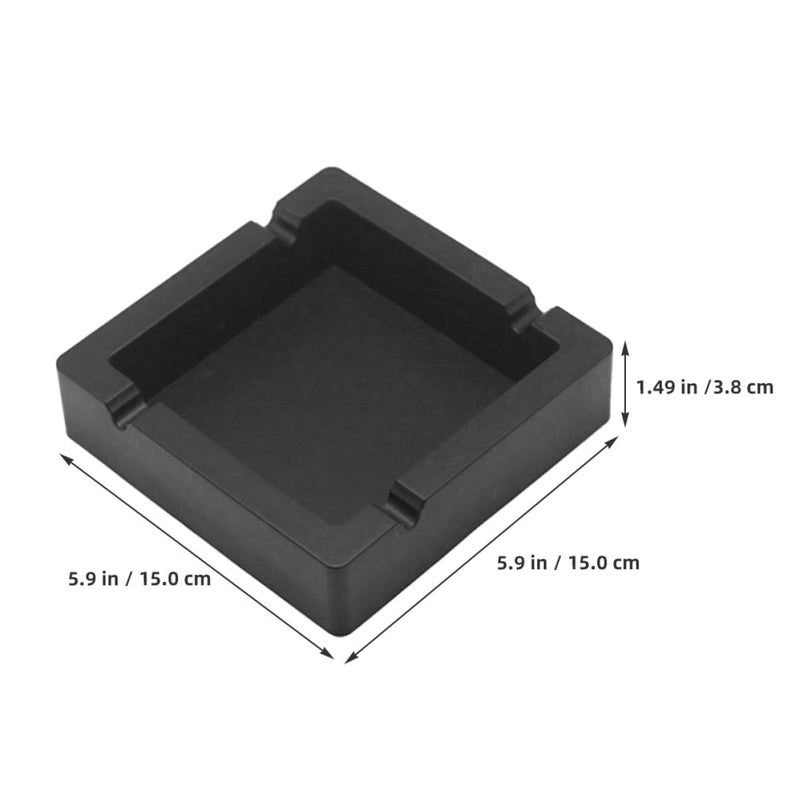 Large Square Non Slip Silicone Ashtray High Temperature Resistant Ash Container for Indoor Living Room Hotel Use Black - Image 3