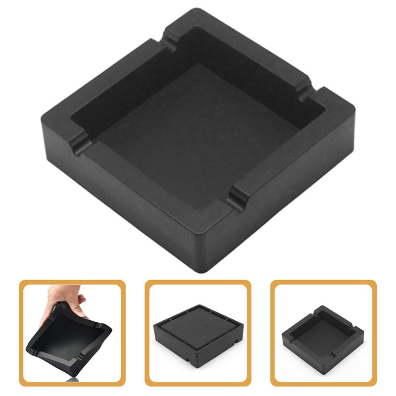 Large Square Non Slip Silicone Ashtray High Temperature Resistant Ash Container for Indoor Living Room Hotel Use Black - Image 5