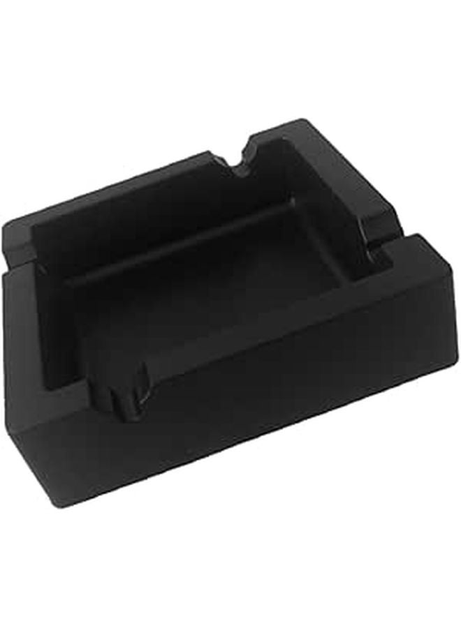 Large Square Non Slip Silicone Ashtray High Temperature Resistant Ash Container for Indoor Living Room Hotel Use Black - Image 1