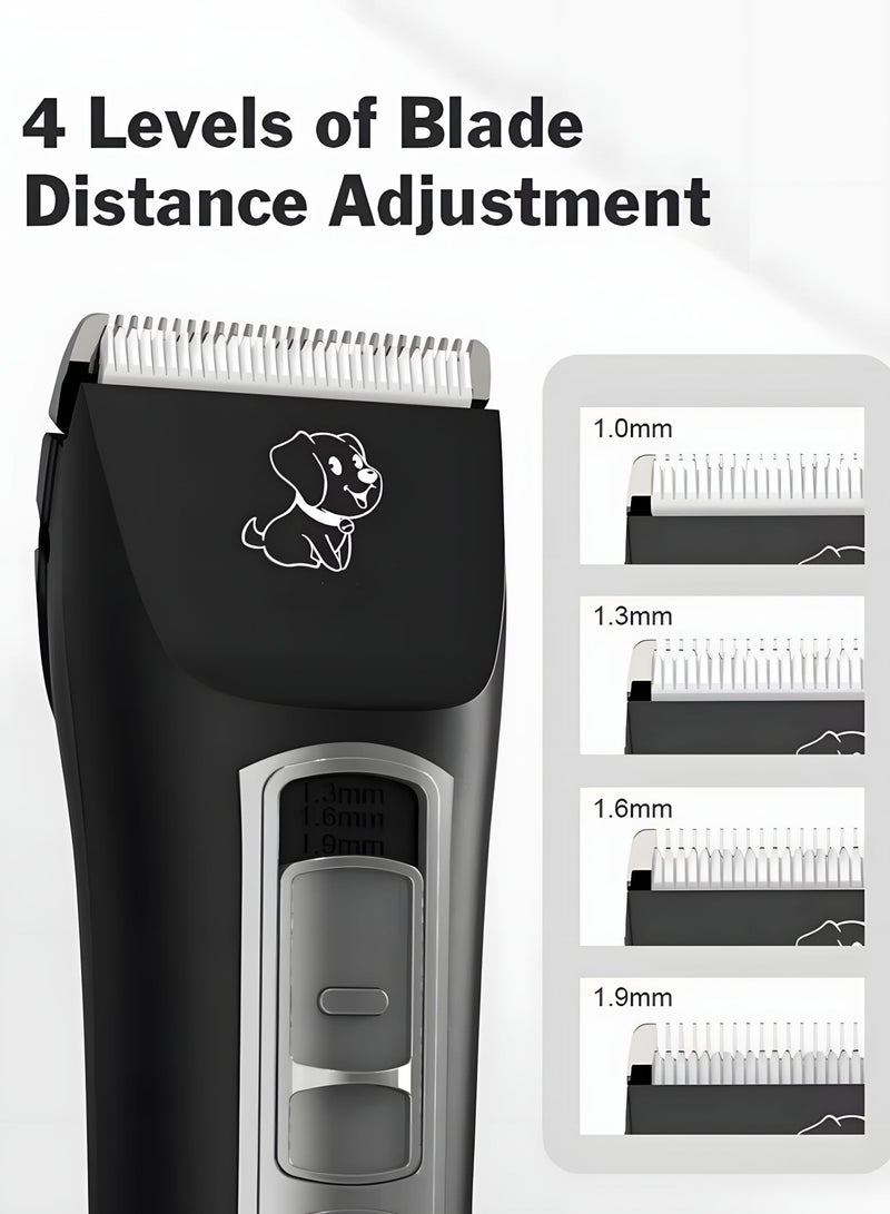 Pet Grooming Kit Low Noise Pet Hair Trimming Tool for Dog & Cat Professional Grooming Trimmer Electric Shaver with Replace Heads LCD Display - Image 3