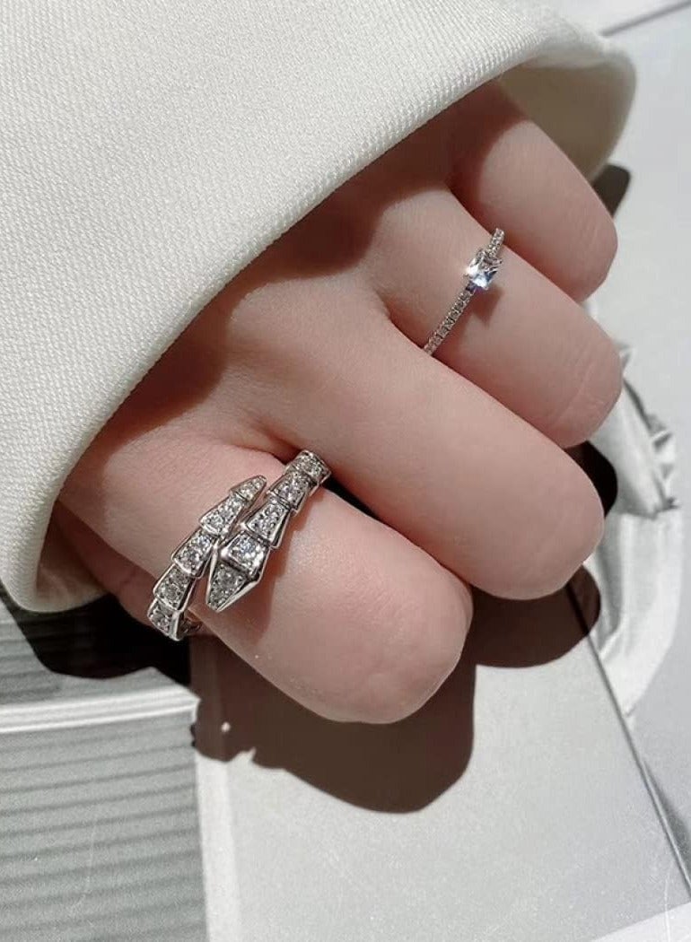 سنسيب 925 الفضة الاسترليني الأفعى الدائري قابل للتعديل شخصية خاتم الأفعى المجوهرات قابل للتعديل خواتم مفتوحة الحيوان فنجر المجوهرات للنساء هدية عيد ميلاد مع صندوق هدية فاخرة - Image 3