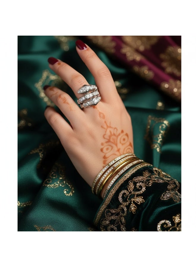 سنسيب 925 الفضة الاسترليني الأفعى الدائري قابل للتعديل شخصية خاتم الأفعى المجوهرات قابل للتعديل خواتم مفتوحة الحيوان فنجر المجوهرات للنساء هدية عيد ميلاد مع صندوق هدية فاخرة - Image 2