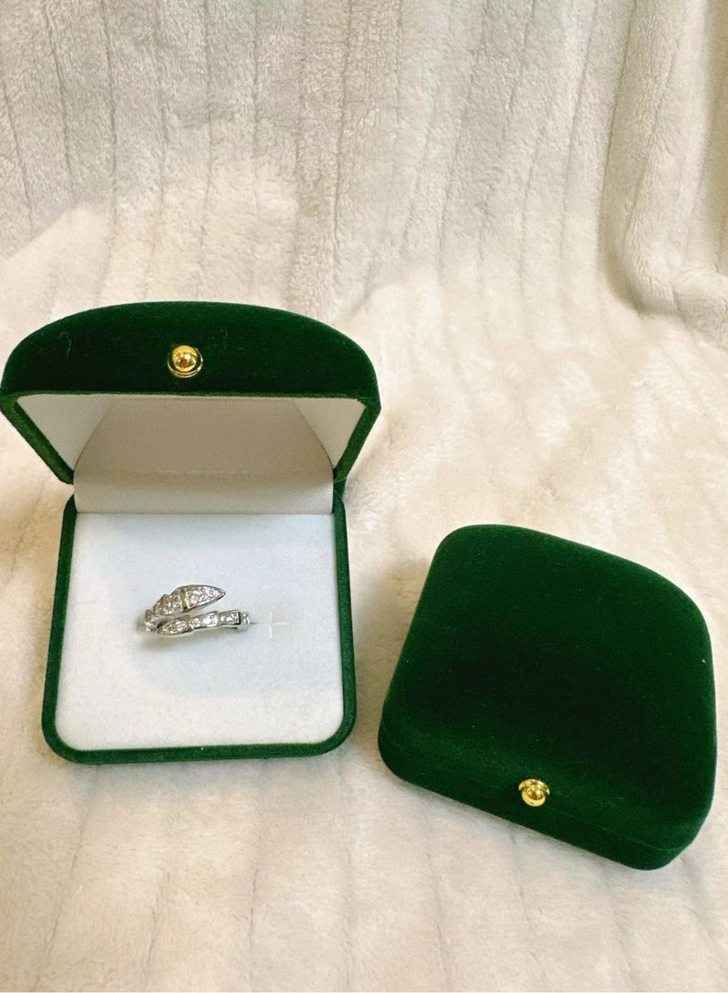 سنسيب 925 الفضة الاسترليني الأفعى الدائري قابل للتعديل شخصية خاتم الأفعى المجوهرات قابل للتعديل خواتم مفتوحة الحيوان فنجر المجوهرات للنساء هدية عيد ميلاد مع صندوق هدية فاخرة - Image 4