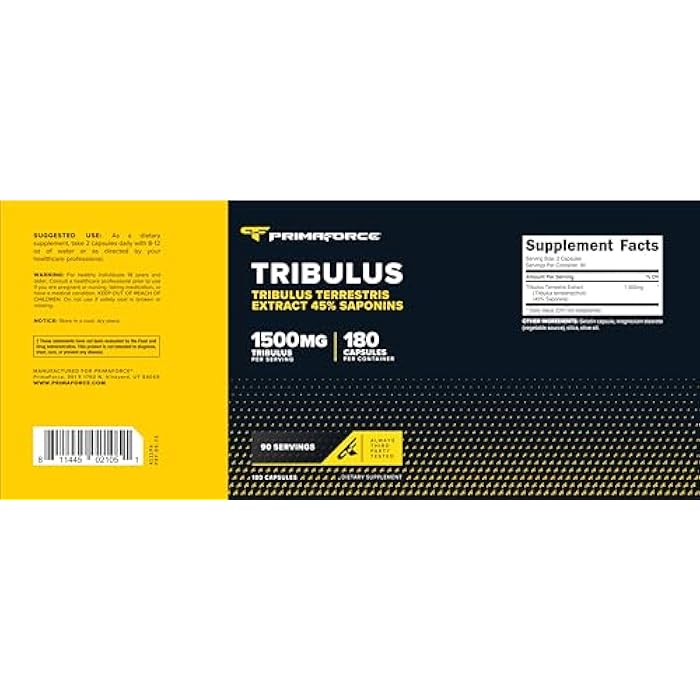 Primaforce Tribulus Terrestris Extract Capsules (180 Capsules) - 90 Servings / 1,500mg Tribulus Per Serving, Herbal Tribulus Supplement for Men and Women - Image 5
