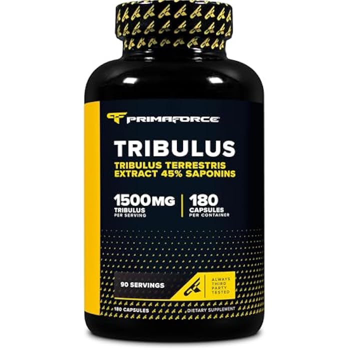 Primaforce Tribulus Terrestris Extract Capsules (180 Capsules) - 90 Servings / 1,500mg Tribulus Per Serving, Herbal Tribulus Supplement for Men and Women - Image 1