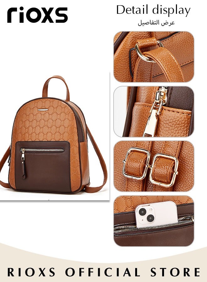 RIOXS 3 Pcs Shoulder Backpack Mother And Son Bag Shoulder Bag Sets Women's Tote Bags Simple Handbags Large Capacity Satchel Purses  - Image 3