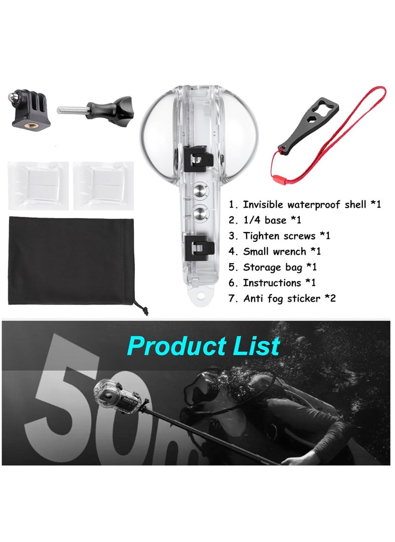 KASTWAVE - Invisible Dive Housing Case for Insta360 X3 - Waterproof & Scratch-Resistant, 50m (164ft) Underwater Protective Shell with Enhanced Bracket Accessories, Ideal for Deep-Sea Exploration and Photography - Image 1