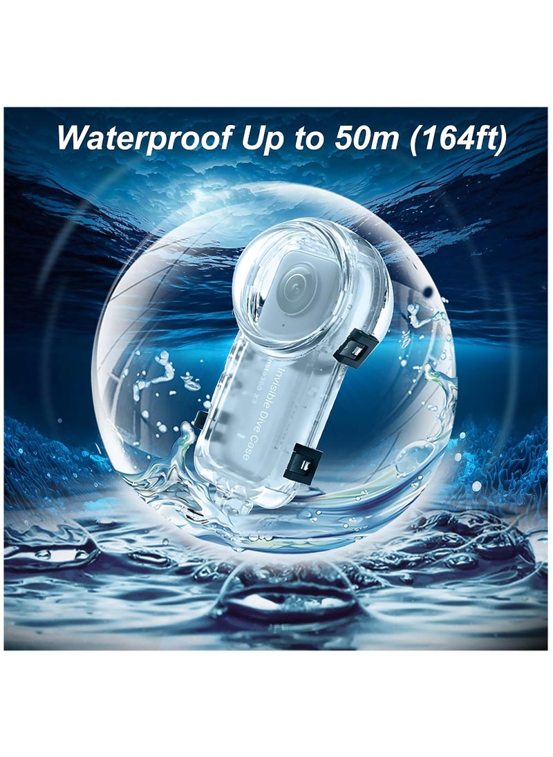 KASTWAVE - Invisible Dive Housing Case for Insta360 X3 - Waterproof & Scratch-Resistant, 50m (164ft) Underwater Protective Shell with Enhanced Bracket Accessories, Ideal for Deep-Sea Exploration and Photography - Image 1