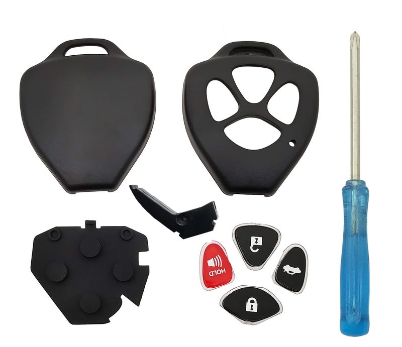 vurbemes Key Case Replacement Key Fob Cover fit for Toyota Camry Avalon Corolla Matrix RAV4 Venza Yaris Remote Key Fob 4 Buttons (HYQ12BBY, GQ4-29T) (Black) - Image 1