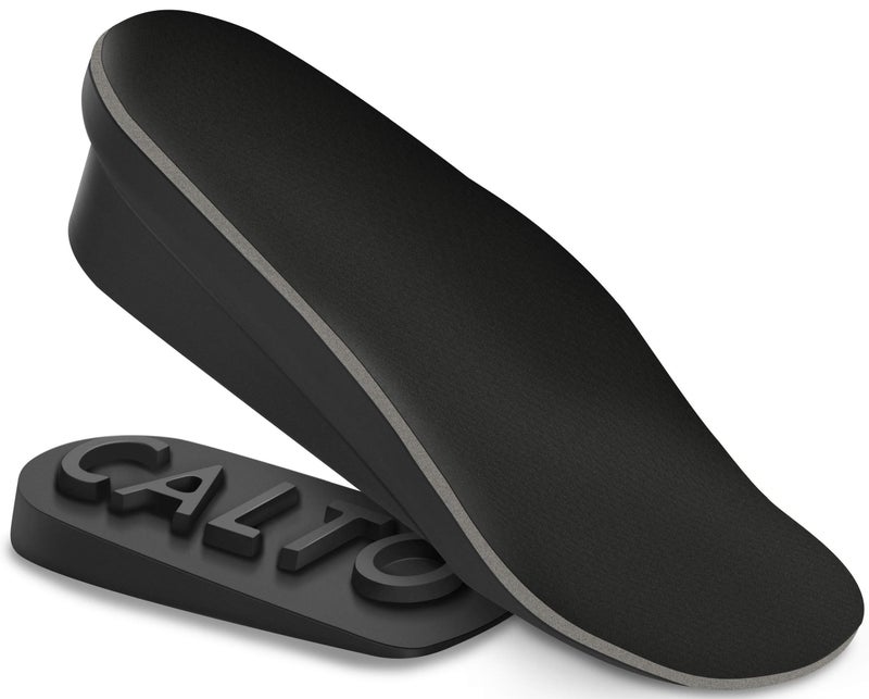 CALTO Premium Height Increase Insole - Ergonomic Heel Lifts for Elevator Shoe Increasing Effect - 3/4 Length Insole - Adjustable 1.8 Inch Taller - IK308 Black - Image 1