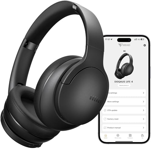 DOQAUS Bluetooth Headphones Over Ear Wireless 90H Playtime BT 54 9 EQ Modes via App Movie Sleep Mode HiFi Deep Bass Memory Foam for Travel Gym Phone PC Stocking Stuffers - Image 1