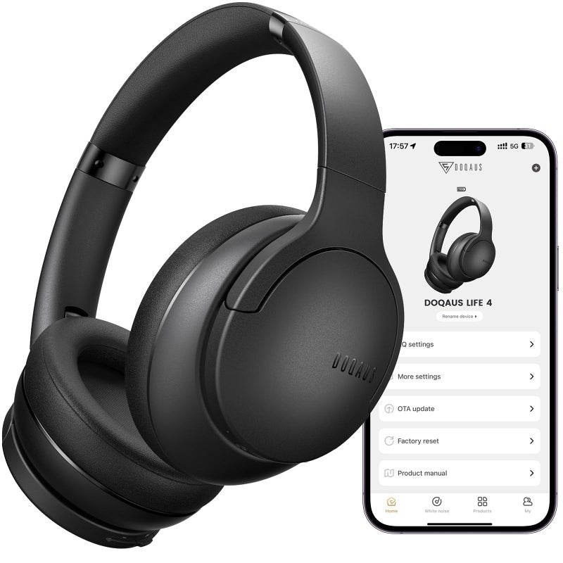 DOQAUS Bluetooth Headphones Over Ear Wireless 90H Playtime BT 54 9 EQ Modes via App Movie Sleep Mode HiFi Deep Bass Memory Foam for Travel Gym Phone PC Stocking Stuffers - Image 2