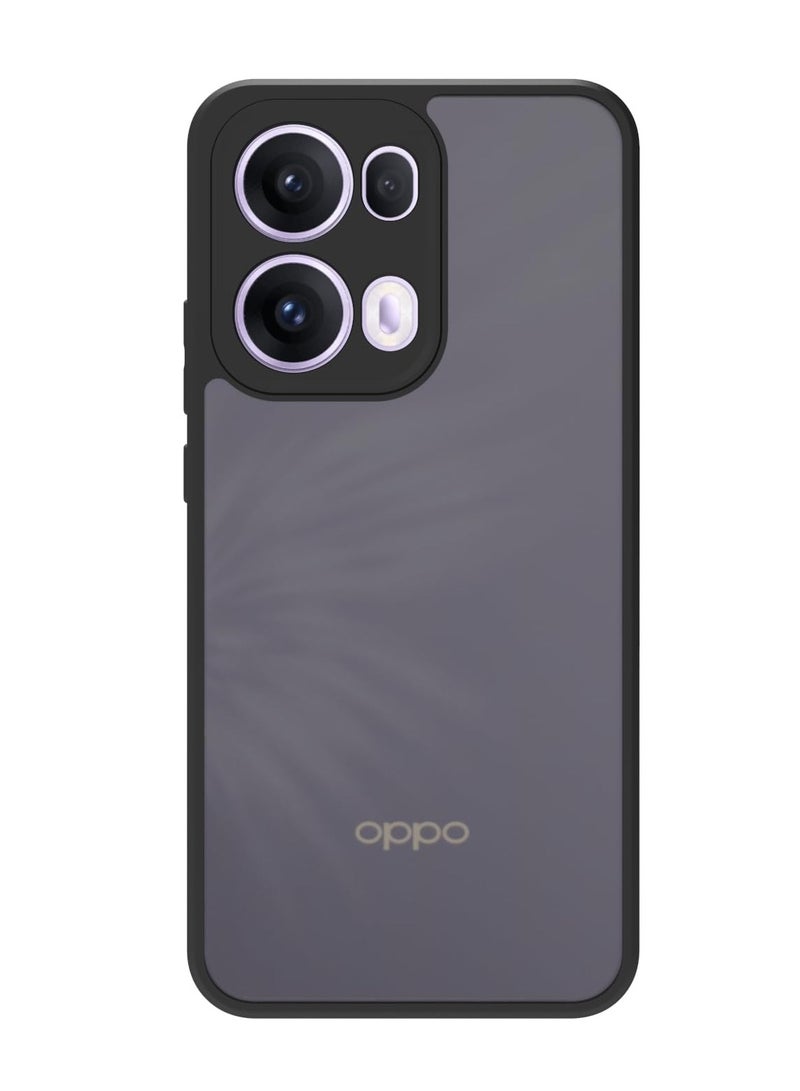 Case Cover Shockproof Hard PC Back Soft TPU Frame Matte Black Slim Protective Cover Compatible with  Oppo Reno 13 Pro ( Black) - Image 2