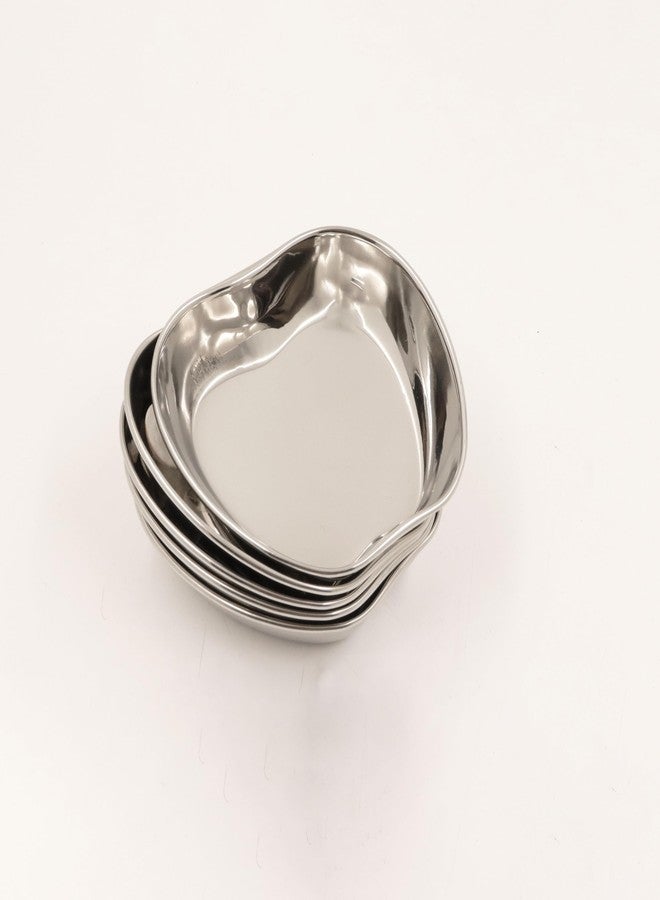 Spillbox أطباق حلوى من الفولاذ المقاوم للصدأ من Spillbox | أطباق ربعية | طبق مربع للوجبات الخفيفة | طبق ناستا | طقم أطباق حلويات | طبق جانبي | لمسة نهائية لامعة | خالٍ من مادة BPA (طبق تفاح -5) - Image 5