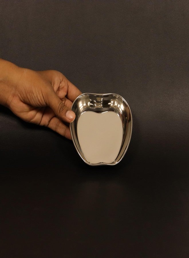 Spillbox أطباق حلوى من الفولاذ المقاوم للصدأ من Spillbox | أطباق ربعية | طبق مربع للوجبات الخفيفة | طبق ناستا | طقم أطباق حلويات | طبق جانبي | لمسة نهائية لامعة | خالٍ من مادة BPA (طبق تفاح -5) - Image 2