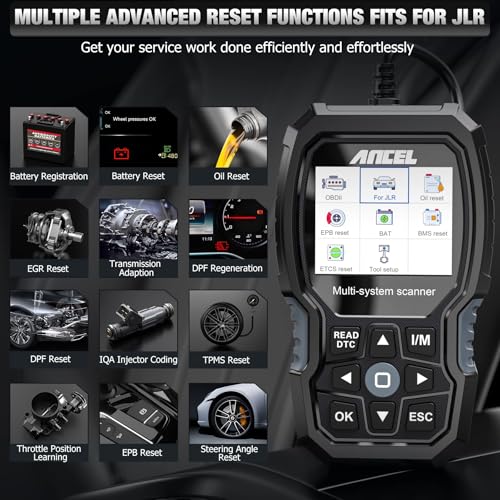 Ancel ANCEL LD700 All Systems Diagnostic Scan Tool fit for Land Rover Jaguar, Full Functions OBD2 Scanner with Car Battery Registration, Oil Reset, Check Engine, ABS, Airbag, OBDII Code Reader fit for JLR - Image 3