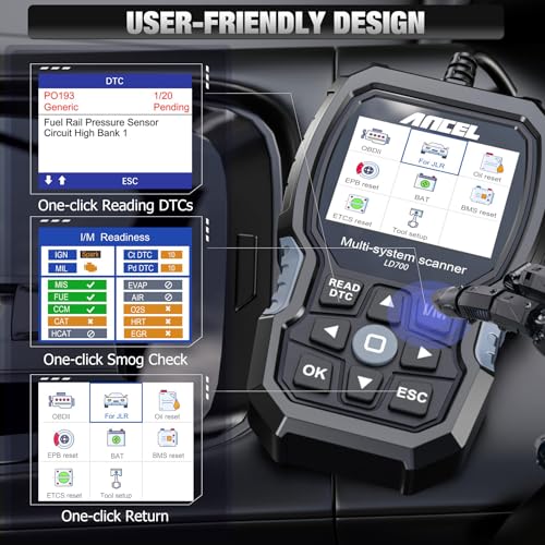Ancel ANCEL LD700 All Systems Diagnostic Scan Tool fit for Land Rover Jaguar, Full Functions OBD2 Scanner with Car Battery Registration, Oil Reset, Check Engine, ABS, Airbag, OBDII Code Reader fit for JLR - Image 4